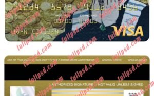 download Norway DNB bank visa gold card psd template