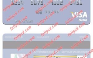download Norway Handelsbanken visa debit card psd template