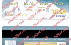 download Norway Luster Sparebank visa electron card psd template