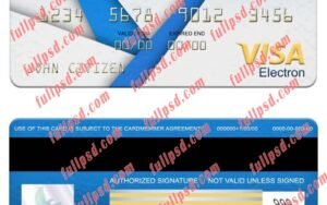 download Norway Pareto bank visa electron card psd template