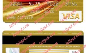 download Oman Bank Muscat bank visa gold card psd template