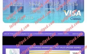 download Oman Bank Nizwa visa classic card psd template