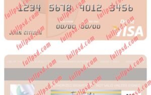 download Oman Sohar International Bank visa debit card psd template
