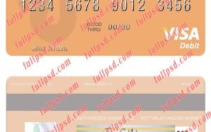 download Pakistan Al Baraka Bank visa debit card psd template