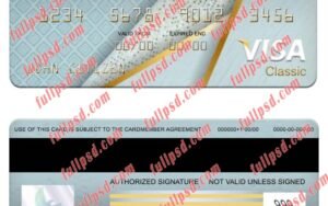 download Pakistan Faysal bank visa classic card psd template