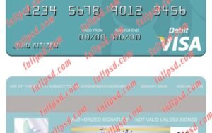 download Palau Bank of Guam visa debit card psd template