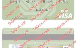 download Palestine Al Quds Bank visa debit card psd template