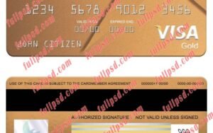 download Panama Banco Aliado bank visa gold card psd template