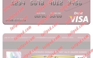 download Panama Banco Banistmo visa debit card psd template