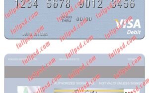 download Panama Banco General visa debit card psd template