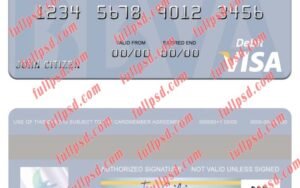 download Paraguay BBVA Bank visa debit card psd template