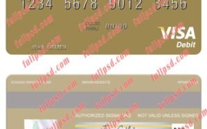 download Paraguay Banco Amambay visa debit card psd template