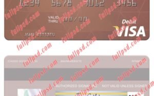 download Israel Payoneer visa debit card psd template