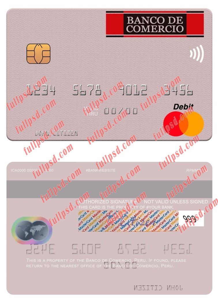 Philippines Banco de Oro mastercard psd template