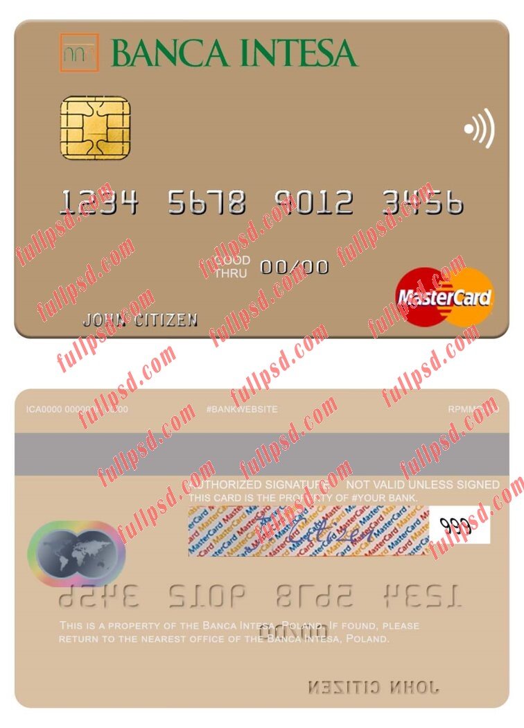 Portugal Abanca mastercard psd template