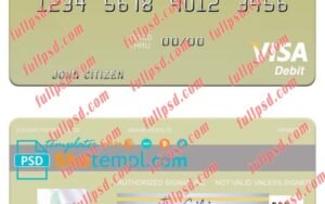 download Poland Banca Intesa visa debit card psd template