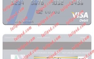 download Portugal Abanca visa debit card psd template