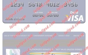 download Portugal Banco BAI Europa visa debit card psd template