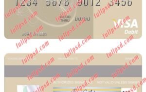 download Qatar Doha Bank visa debit card psd template