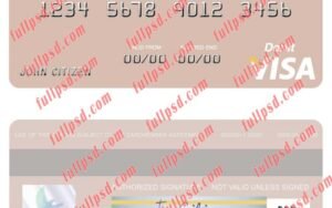 download Qatar Islamic Bank visa debit card psd template