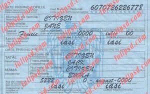 download Romania Birth certificate V1 PSD Template fully editable