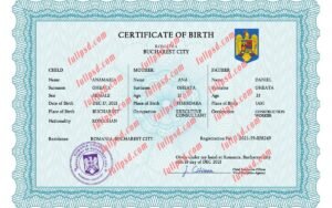 download Romania Birth certificate V2 PSD Template fully editable