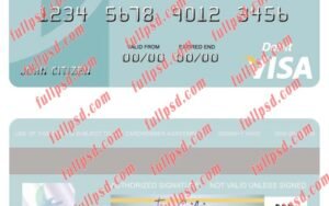 download Russia Bank ZENIT visa debit card psd template
