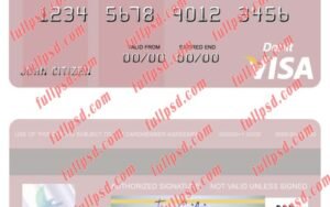 download Russia Bank of Moscow visa debit card psd template