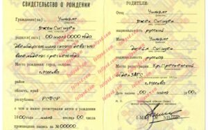 download Russia Birth certificate V3 PSD Template fully editable
