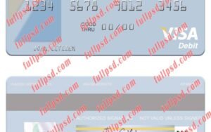 download Rwanda Bank of Kigali visa debit card psd template