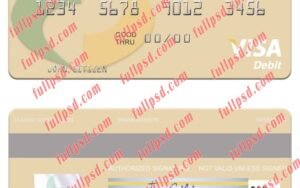 download Saint Kitts and Nevis Bank of Nevis visa debit card psd template