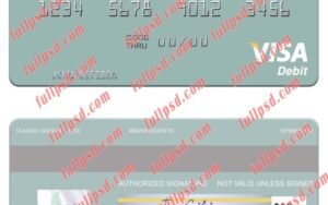 download Saint Kitts and Nevis SKNA Bank visa debit card psd template