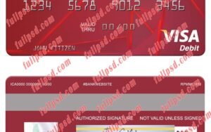 download Saint Vincent and the Grenadines Bank of Nova Scotia visa debit card psd template