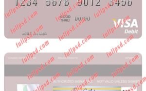 download Saint Vincent and the Grenadines FirstCaribbean International Bank visa debit card psd template