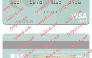 download Salvador Banco Azteca visa debit card psd template
