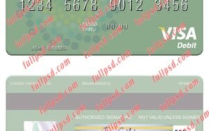download Salvador Bandesal Bank visa debit card psd template