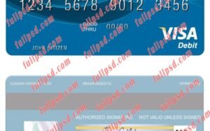 download Samoa ANZ Bank visa debit card psd template