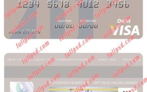 download Samoa Bank of Hawaii visa debit card psd template