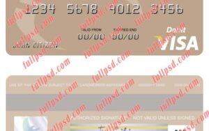download San Marino Banca Partner visa debit card psd template