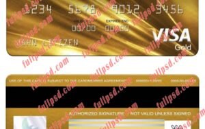 download Saudi Arabia Alawwal Bank visa gold card psd template