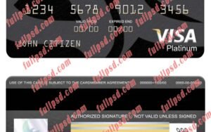 download Saudi Arabia Bank Albilad bank visa platinum card psd template