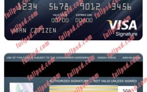 download Saudi Arabia Banque Saudi Fransi bank visa signature card psd template