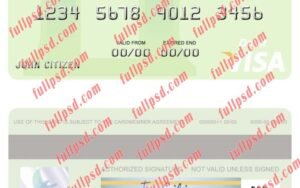 download Saudi Arabia The National Commercial Bank visa debit card psd template