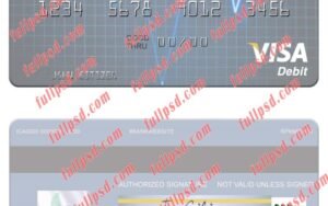 download Saudi Arabia The Saudi British Bank visa debit card psd template