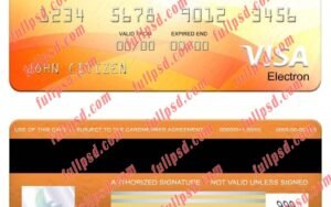 download Senegal Attijariwafa Bank visa electron card psd template