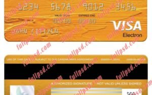 download Senegal Banque Atlantique Bank visa electron card psd template