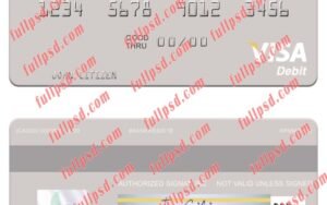 download Senegal The International Commercial Bank visa debit card psd template