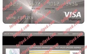 download Serbia Societe Generale bank visa platinum card psd template