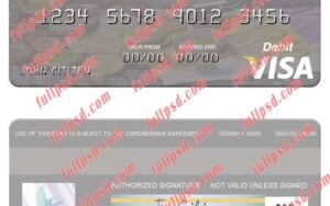 download Seychelles Absa Bank Seychelles visa debit card psd template