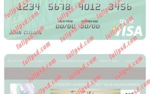 download Slovakia VUB Banka visa debit card psd template